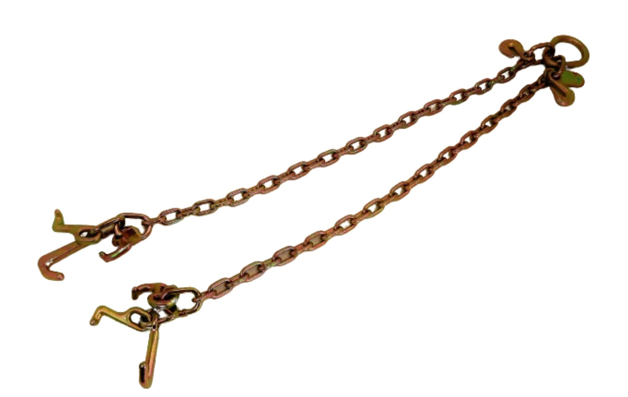 36" V-Bridle Chain with RTJ Cluster Hooks - 4,700 lbs safe WLL